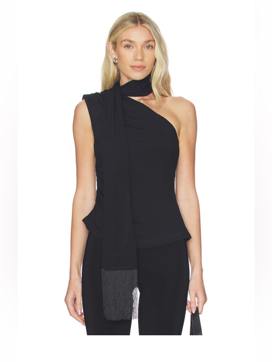 More To Come Tops - NWT Aelin Scarf Top in Black Revolve MORE TO COME Size XS